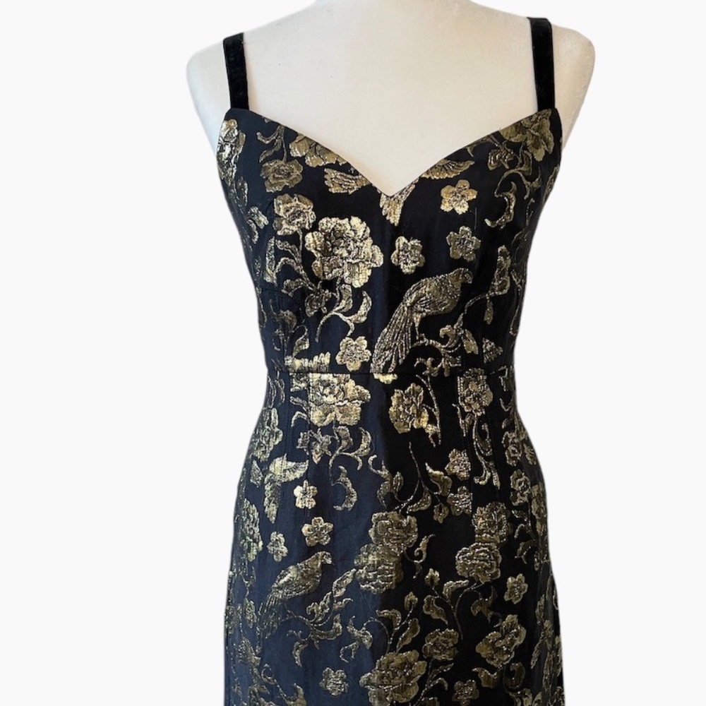 NWT Anthropologie Maeve Slim Jacquard Gold Dress Size 10 - Picture 3 of 10